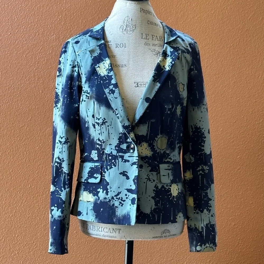 Sandro Splatter Print Blazer Women’s Medium New Without Tags! - Picture 2 of 6